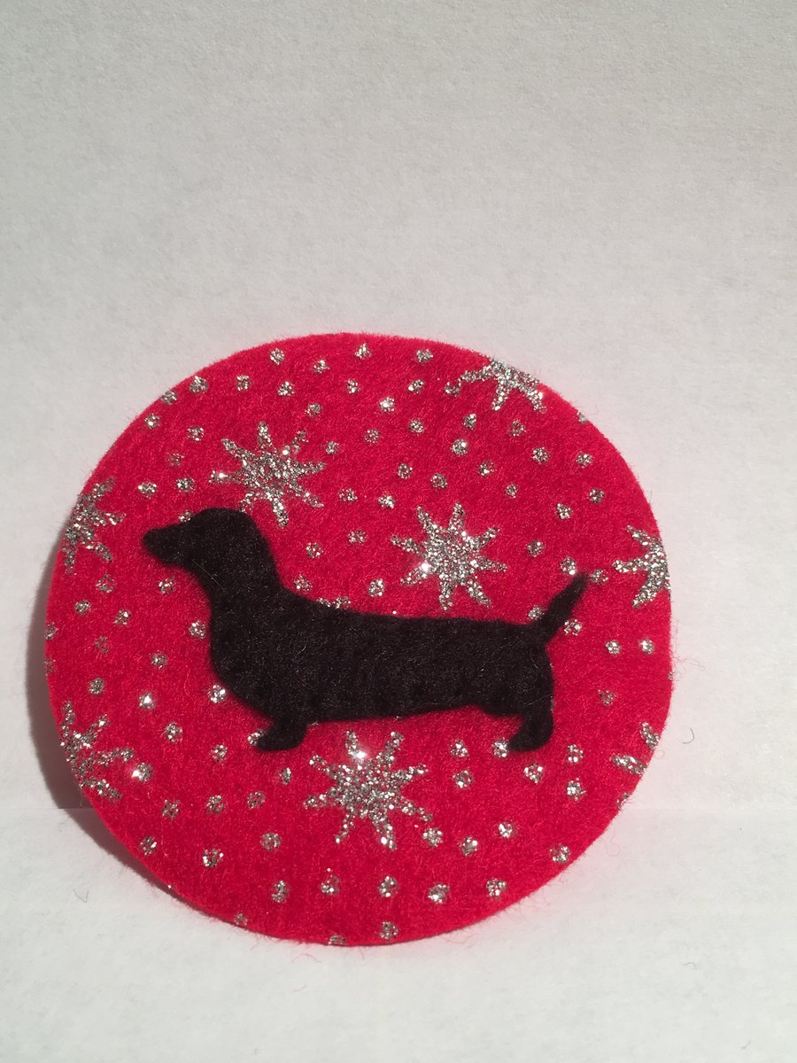 Sausage Dog bauble - Christmas tree decoration - Red - Pawcrafts