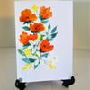 hand painted floral greetings card ( ref f 826 )