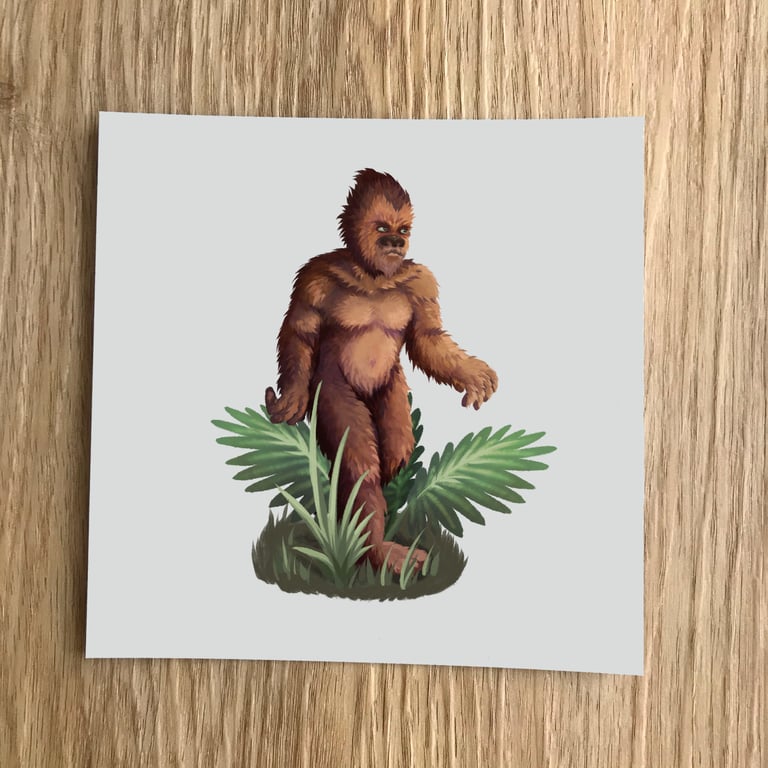 Cryptid Creature Square Post Card Print
