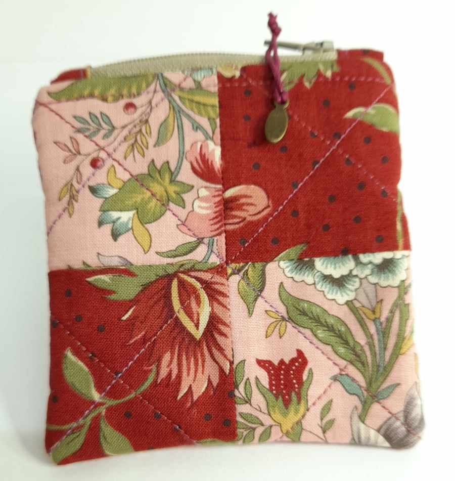 Red Floral Coin Purse