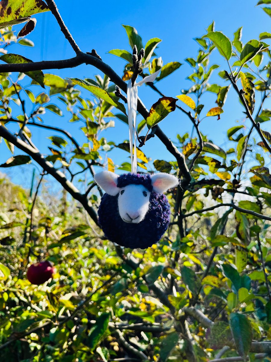 Needle Felting Purple Sheep Bauble - hanging Christmas decoration - countryside 