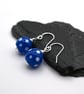blue polka dot glass earrings - Image 2
