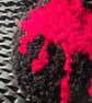 Punch Needle Bleeding Heart Red and Black Mug Rug or Desk Rug  - Image 6