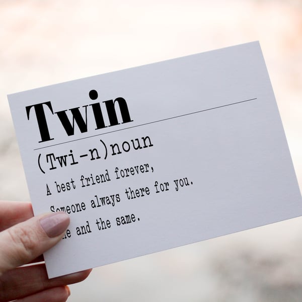 Twin Birthday Card, Twin Birthday Card, Twins Birthday Card, Twin Greeting Card