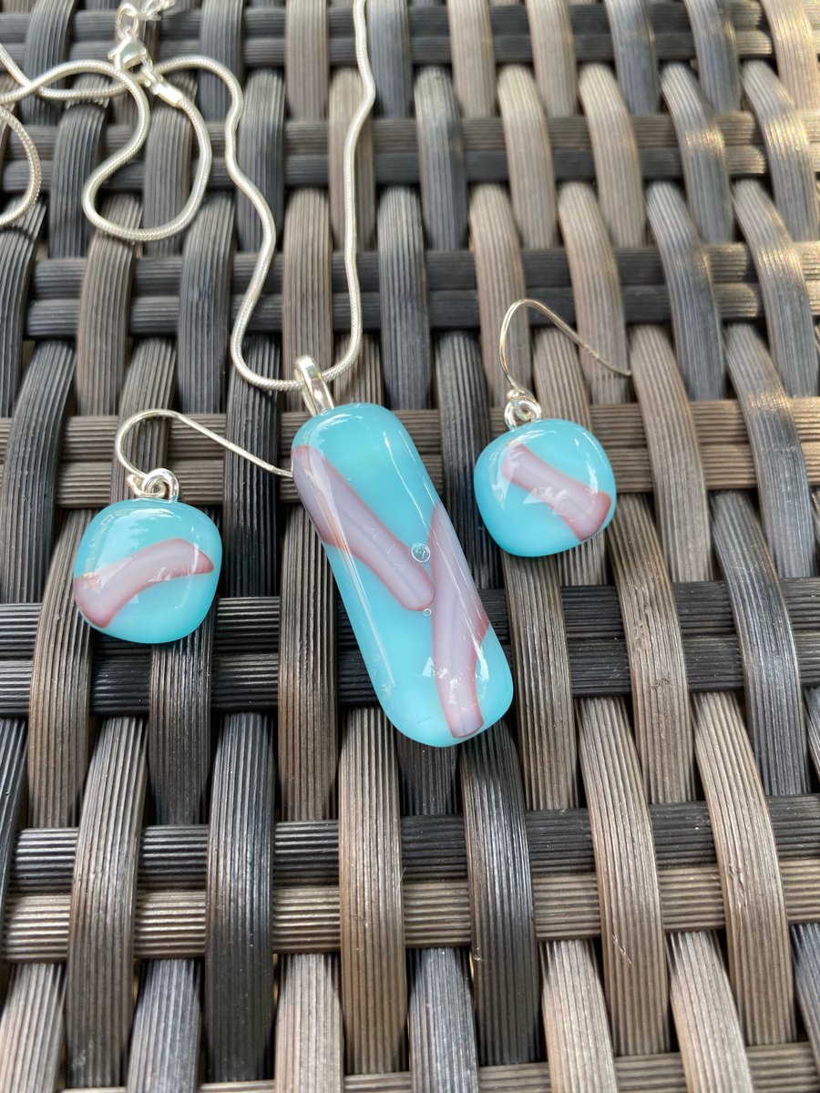 Fused glass pendant (earrings available separately)
