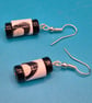 Small Black and White paper beaded drop Earrings - Image 3