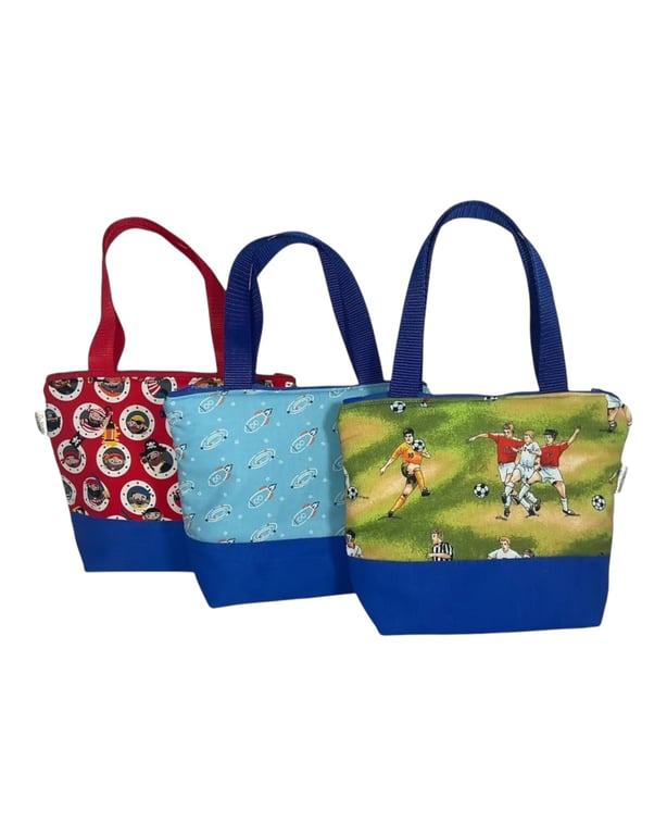 Wash bag for children, boys football, rocket, pirate toiletries bag with wipe cl