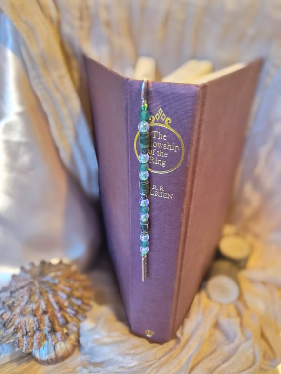 Green beaded Bookmark (one of a kind!) 