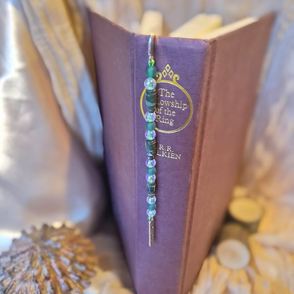 Green beaded Bookmark (one of a kind!) 