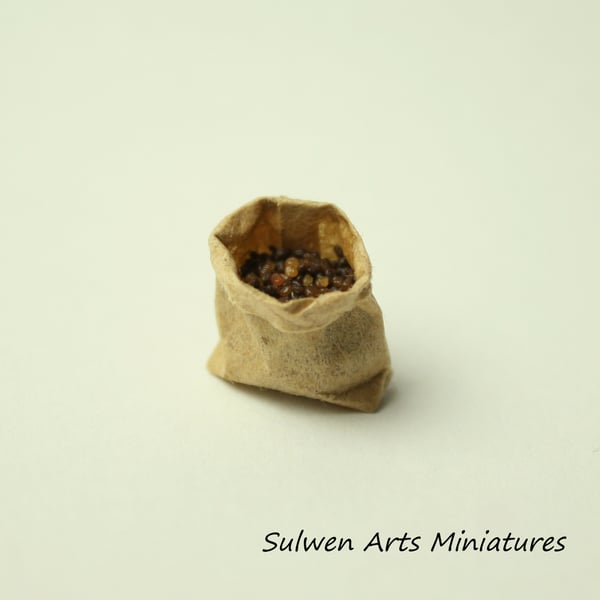 Miniature bag of raisins 1:12 scale