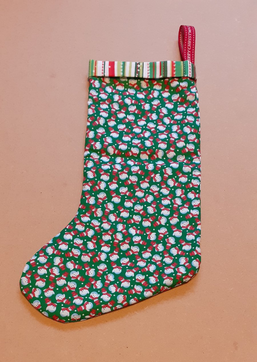 Christmas Stocking – Snowmen - Green 