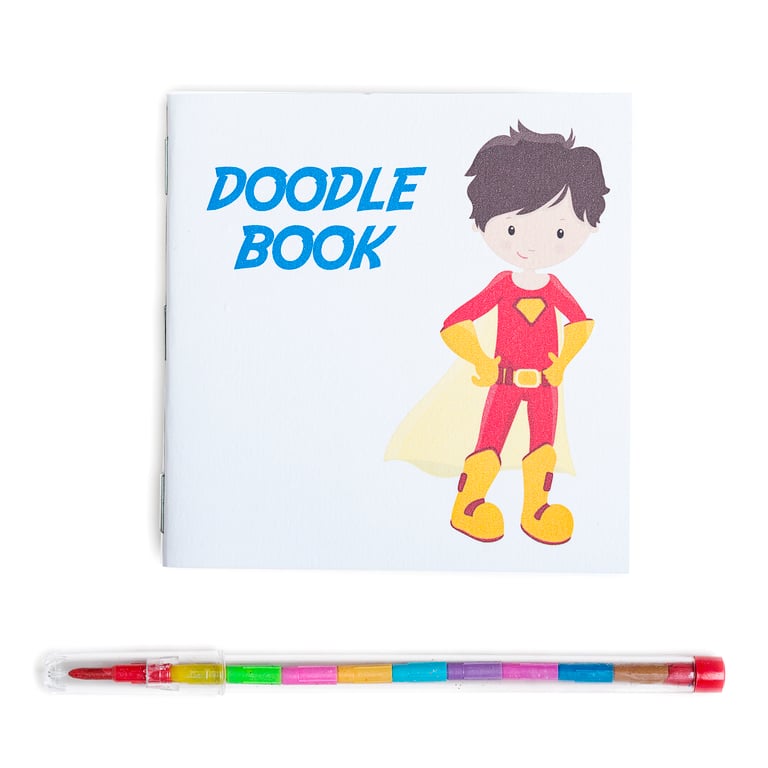 Superhero Supergirl Party Favour Mini Doodle Books - pack of 6