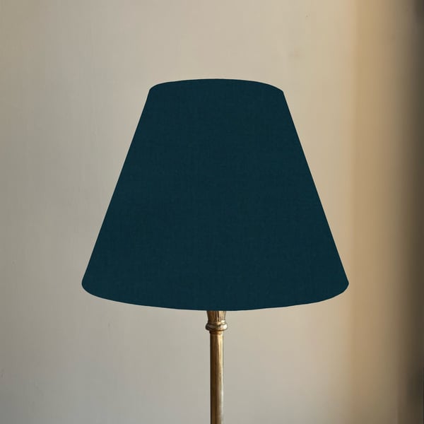 Navy blue cotton coolie lampshade, empire lampshade, navy blue cotton empire