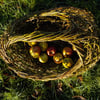 Pebble Shaped Willow Weave Basket, natural, woven wicker, made to order