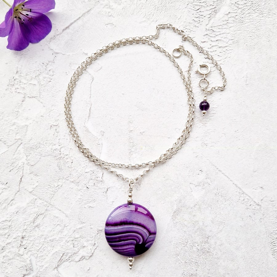 Purple Agate Pendant