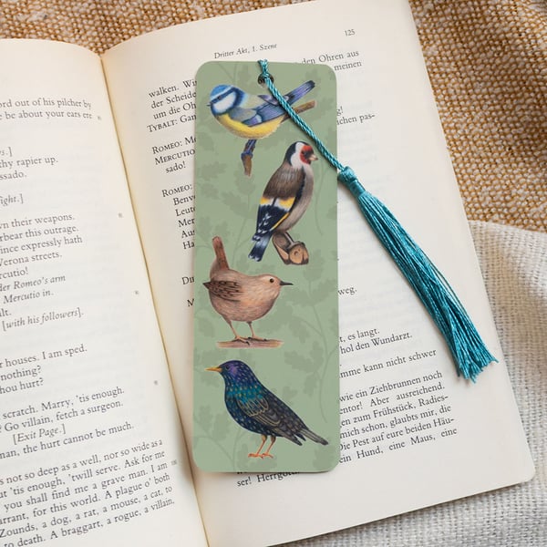 British Garden Birds Bookmark with Tassel