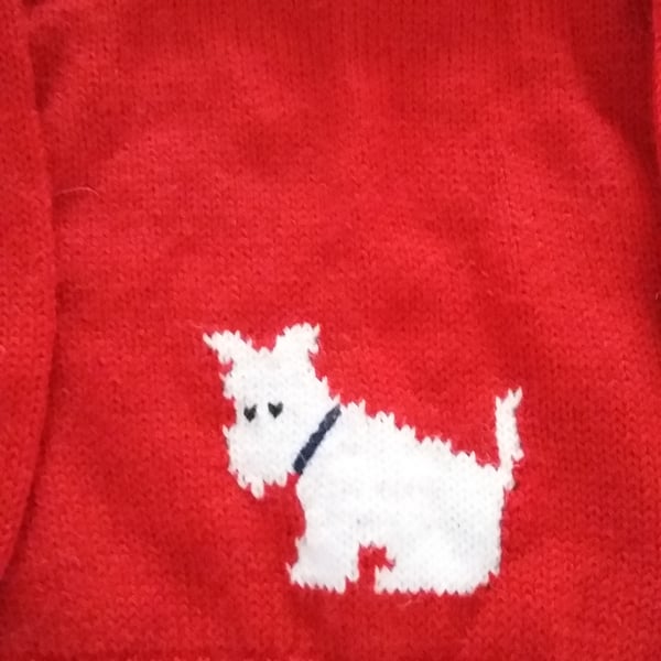 Scottie dog cardigan or jumper in machine wash wool or cotton