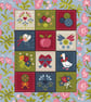 162A Cross Stitch Pattern Patchwork Quilt Americana Block Floral Bows Buttons - Image 2