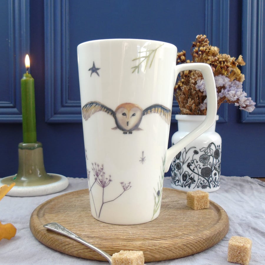 Barn Owl Bone china Latte Mug 