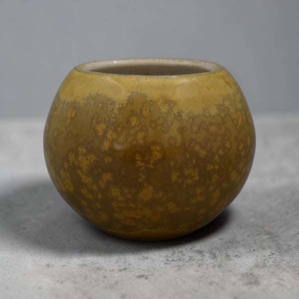 Handmade, wheel thrown bowl, toffee brown crystalline glaze 