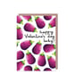 Aubergine Emoji Valentines Day Card