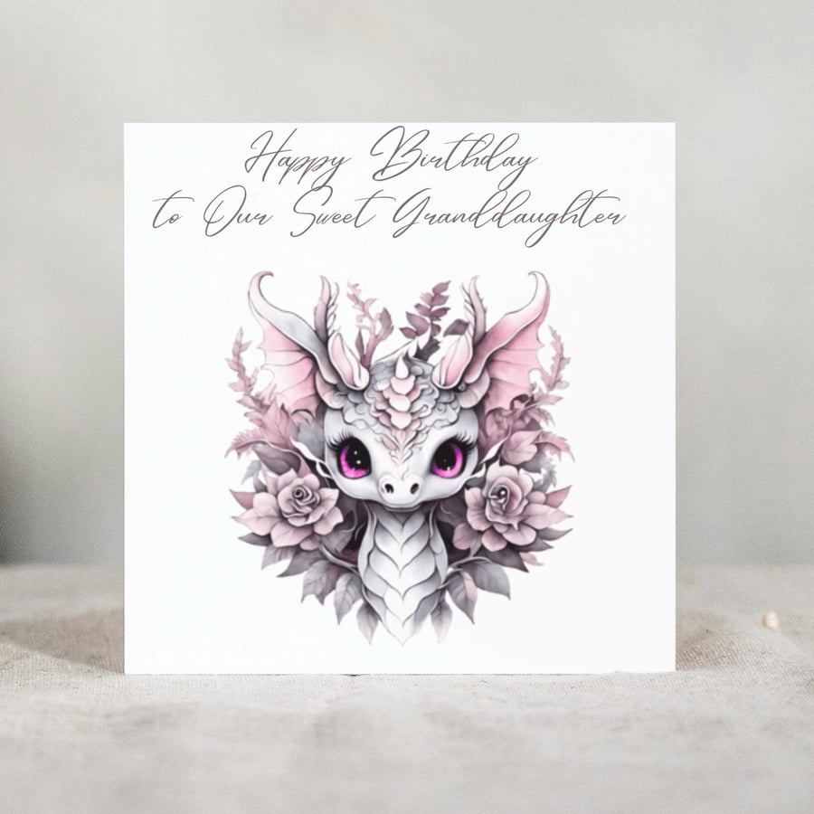 Dragon Birthday Card for Granddaughter 
