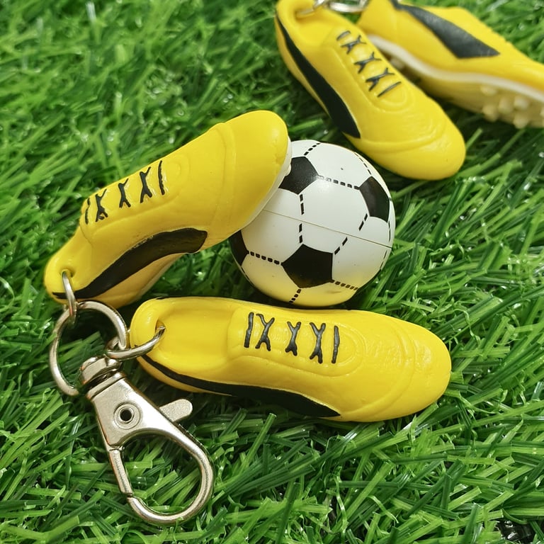 Yellow Football Boots Keyring, Soccer Backpack Charm, Keychain For Football Fans