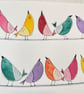 Bright Birds Dawn Chorus watercolour original artwork. Size A4  - Image 4