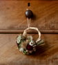 Mini dried flower handmade festive red strawflower wreath hanging - Image 2