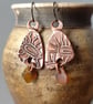 Copper and seaglass earrings, unique earrings, recycled material - Image 2