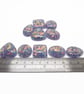 10 Lilac Resin Handmade Cabochons with Gold Holographic Glitter - Image 5