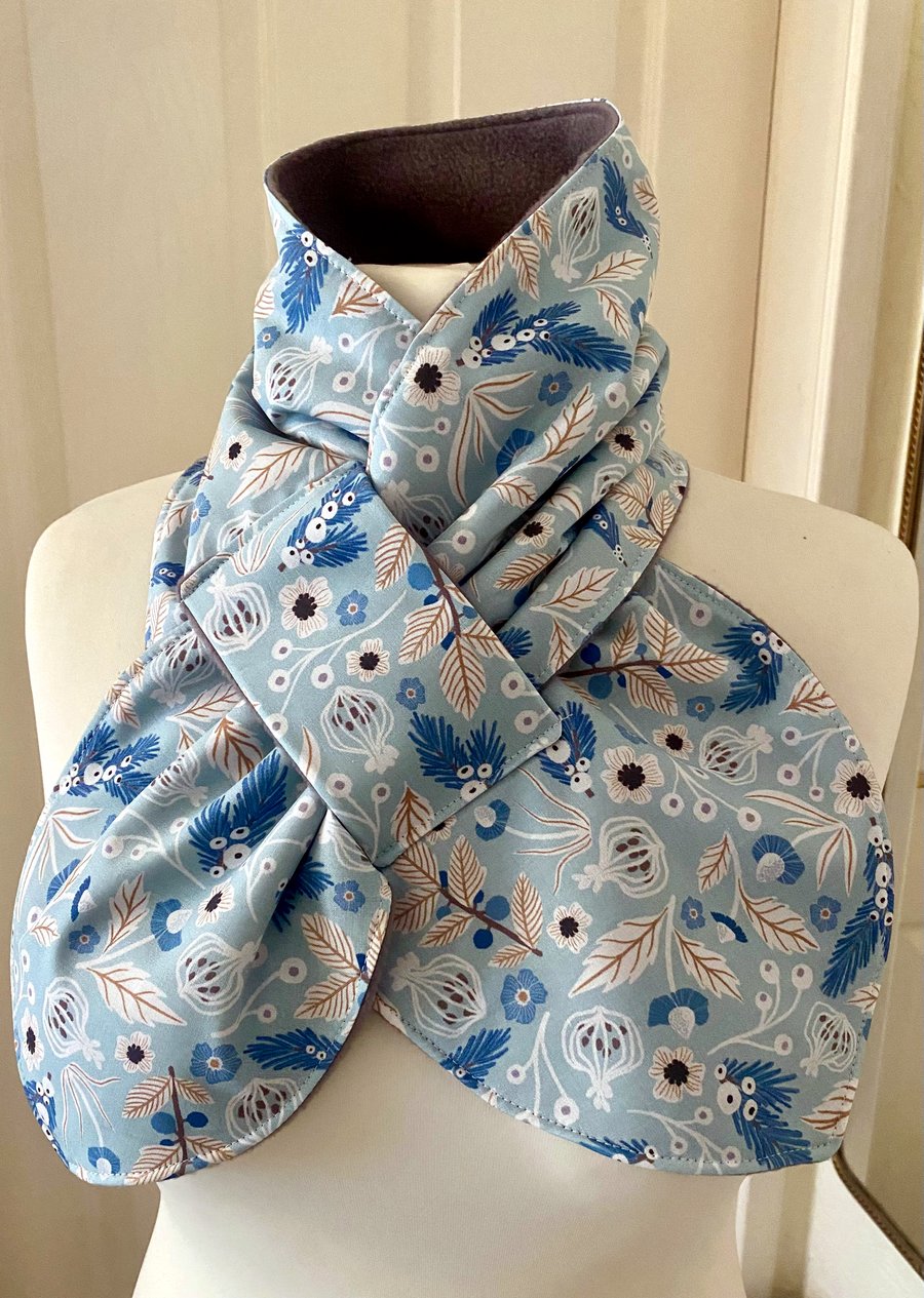 Fleece Lined Neckwarmer Scarf - neck gaiter - neck cowl - snood - Adult size 