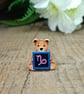 Capricorn Bear Pin, Handmade Tiny Star Sign Wooden Teddy Badge