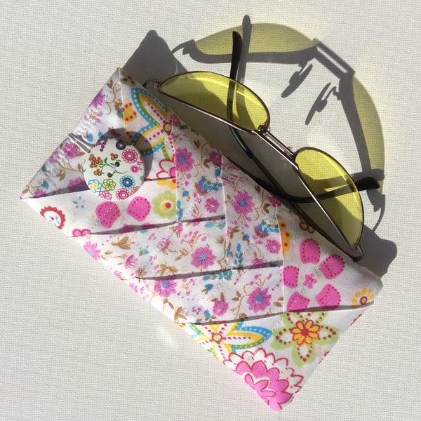 Glasses, sunglasses case,  patchwork, floral