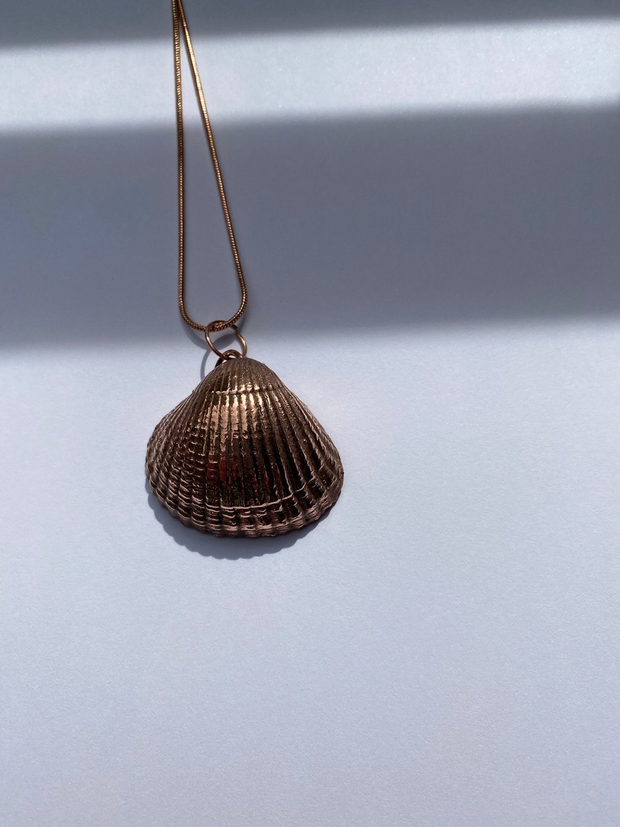 Cockle shell pendant, Copper electroform 440