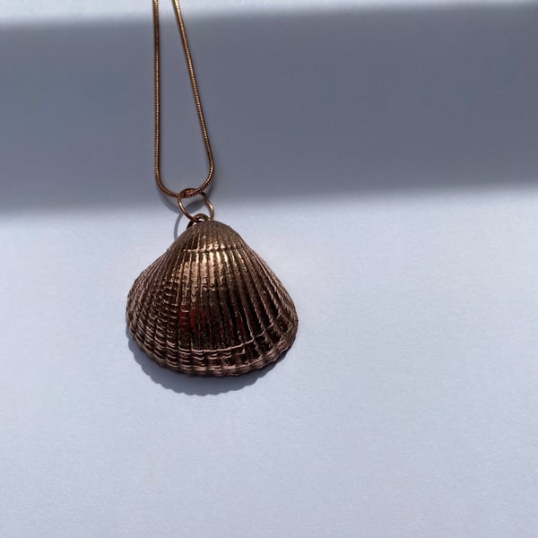 Cockle shell pendant, Copper electroform 440