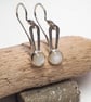 Natural Cream Mother of Pearl Silver Dangle Earrings