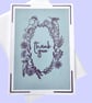 Thank you card, lilac, purple, tropic floral. Large appreciation, grateful card - Image 1