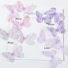 Hand printed silk butterflies in shades of violet