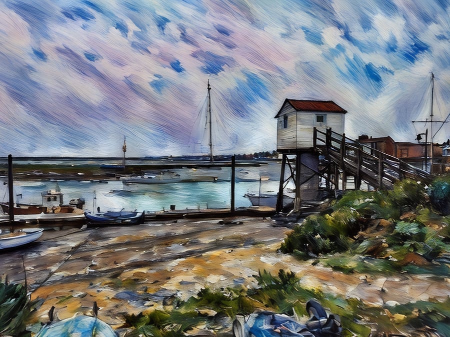 A4 Print Of Boat House Wells Next Sea Norfolk 