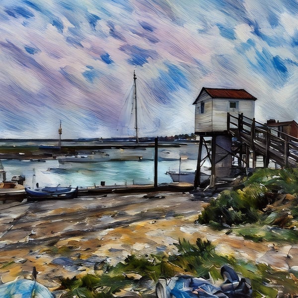 A4 Print Of Boat House Wells Next Sea Norfolk 
