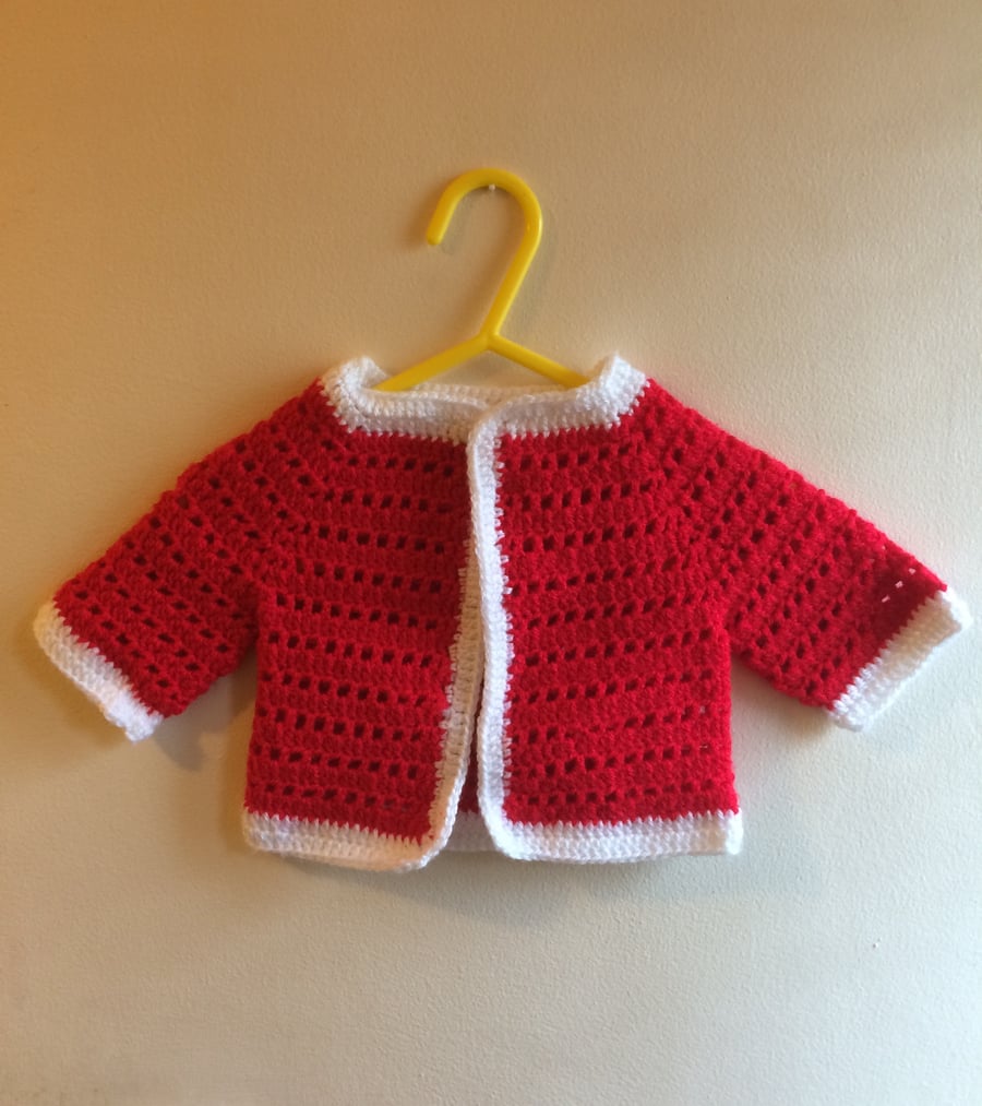 Crochet Lacy Baby Cardigan 