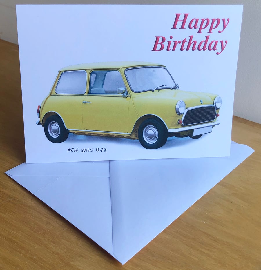 Mini 1000 1978 (Yellow) - Birthday, Anniversary, Retirement or Plain Card