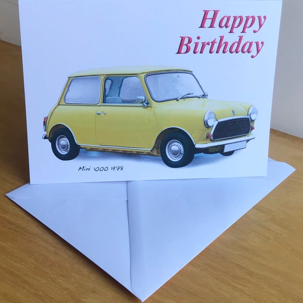 Mini 1000 1978 (Yellow) - Birthday, Anniversary, Retirement or Plain Card