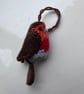 Robin redbreast bird tree decoration hand knit by me  - Image 4