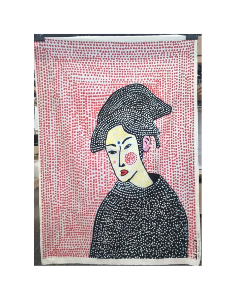 Geisha Linen Print 100x130 cm - Print of original artwork on Natural linen