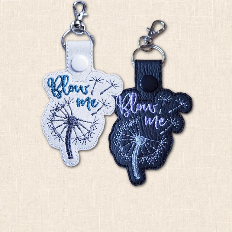 Blow Me Keyring - Cheeky Embroidered Dandelion Bag Charm