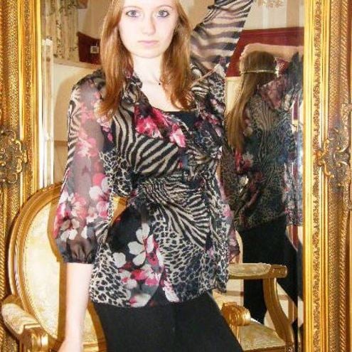 ON SALE Chiffon Print Blouse