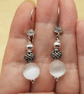 Selenite sphere earrings - Image 1