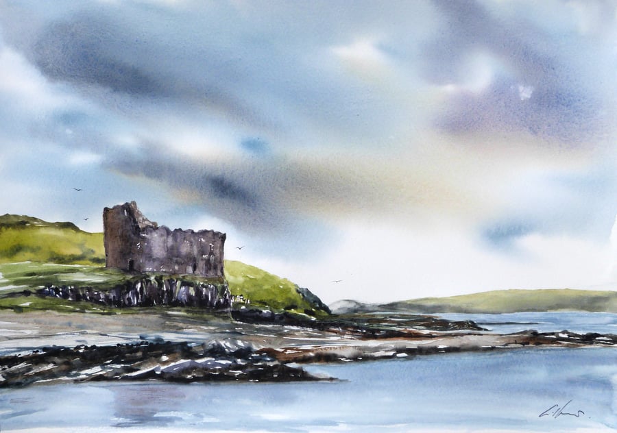 Mingary Castle, Kilchoan. Original Watercolour Painting.